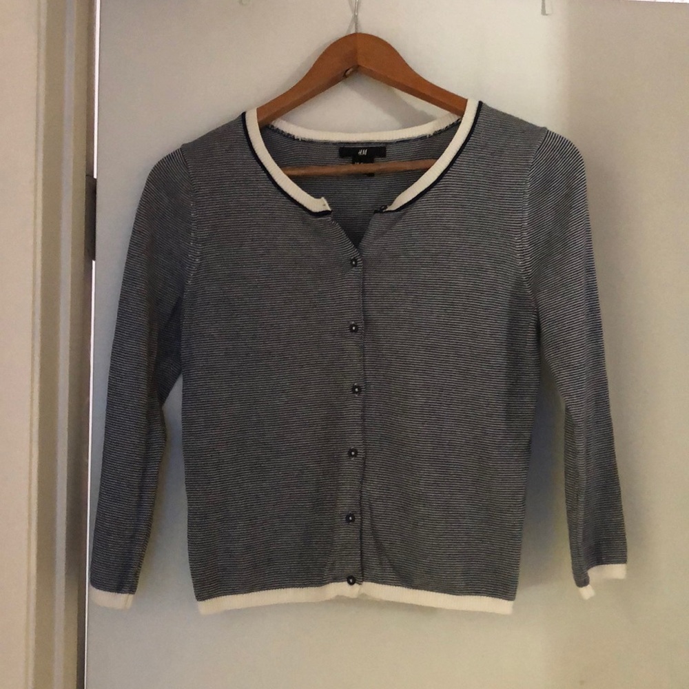 Back and white striped sweater